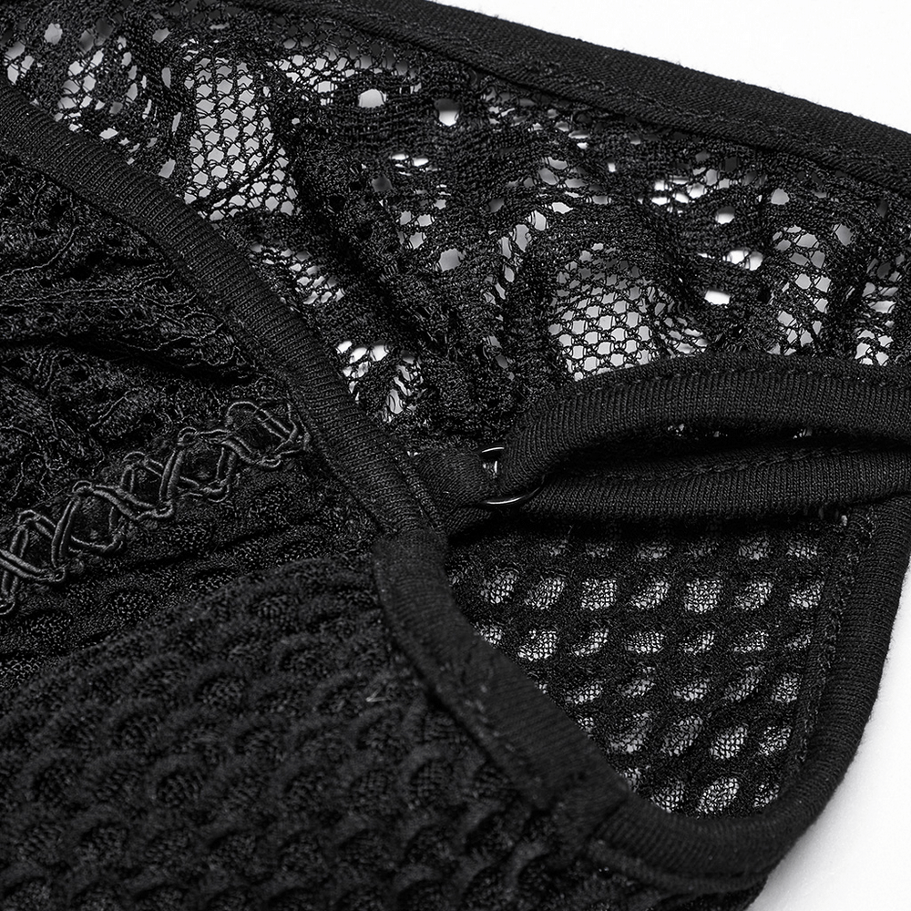 Punk Sexy Lace-up Fishnet Mesh Camisole Top for Women