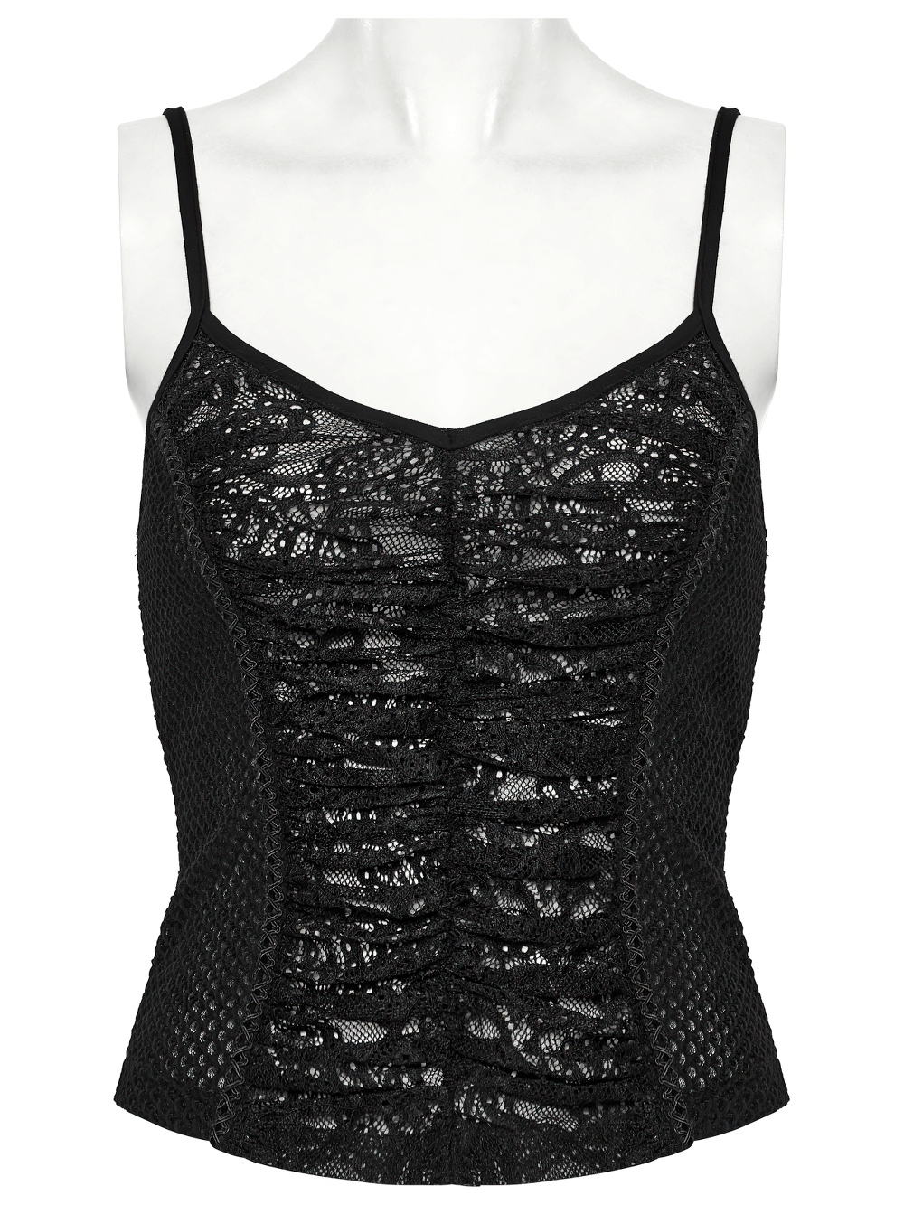 Punk Sexy Lace-up Fishnet Mesh Camisole Top for Women