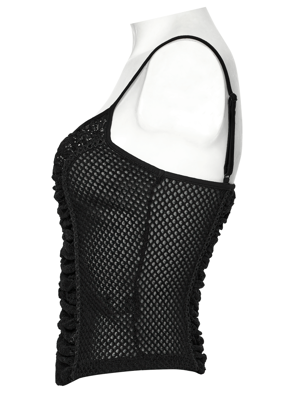 Punk Sexy Lace-up Fishnet Mesh Camisole Top for Women
