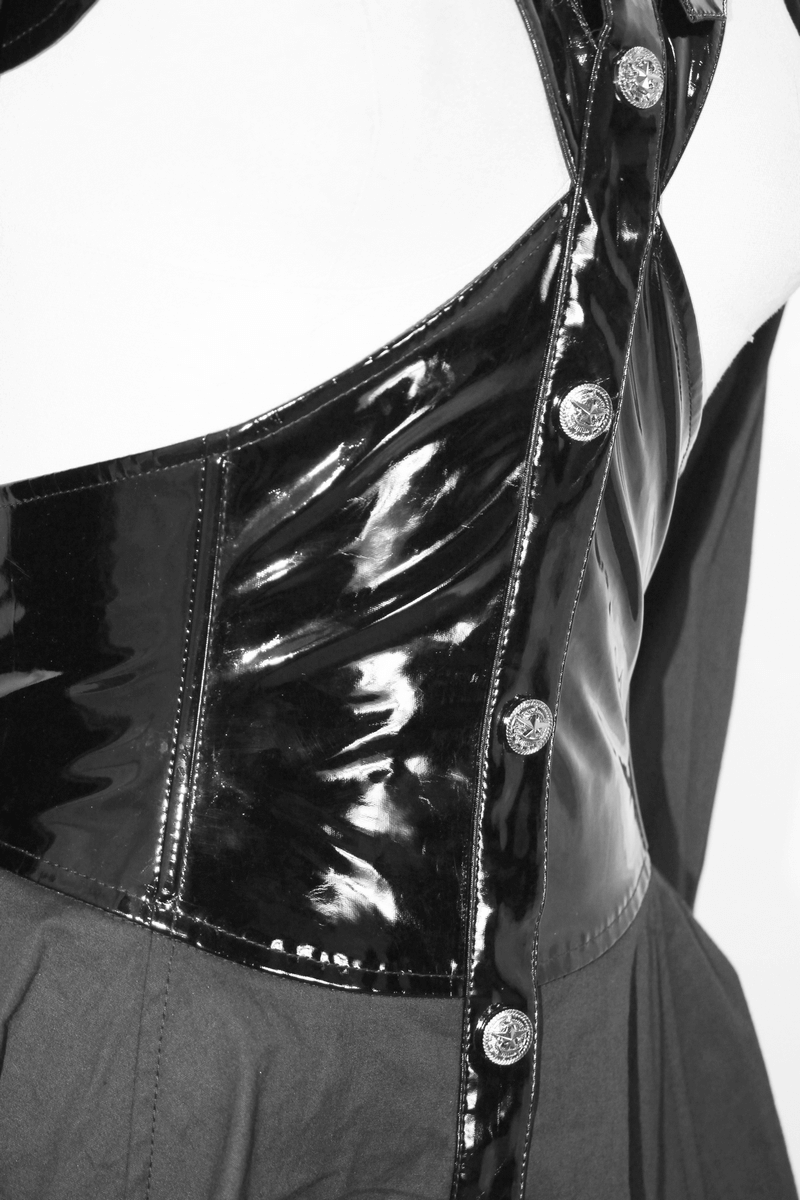 Punk Sexy Long Sleeve Shirt with Lace-up Back / Gothic Hollow Out on Bust Blouse