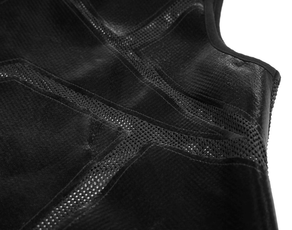 Punk Sexy See-through Tank Top for Men / Gothic Black Sleeveless O-Neck Elastic Tee Shirt