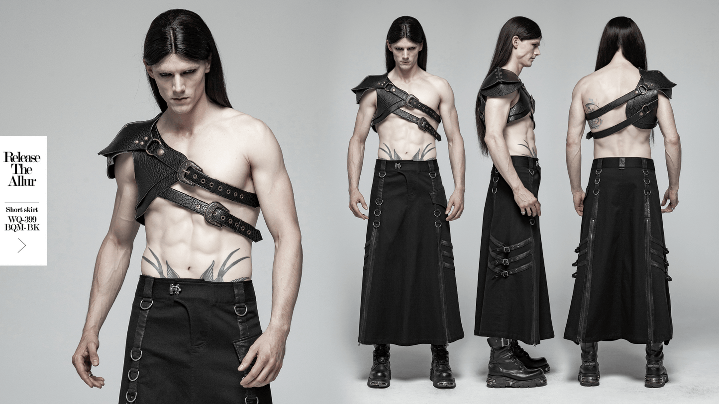 Punk Shoulder Armor Harness with Adjustable Straps