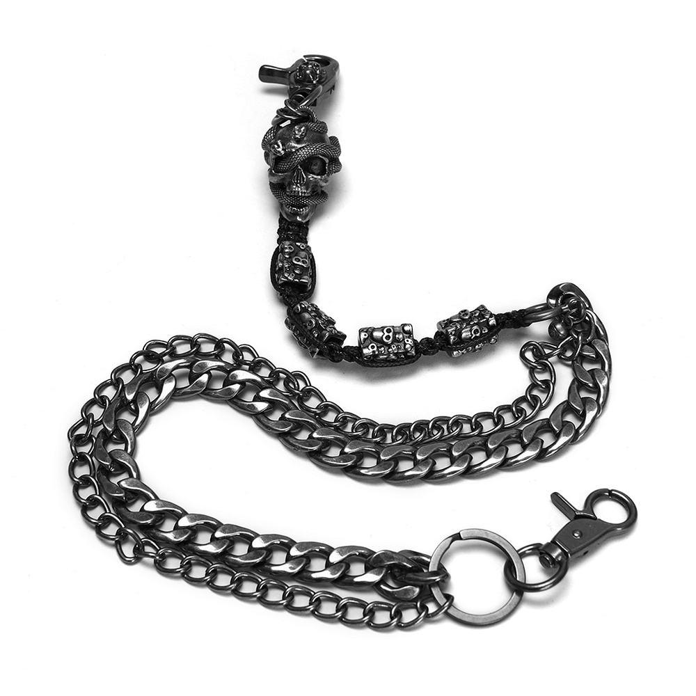 Punk Skull Snake Pant Chain with Metal Alloy Links