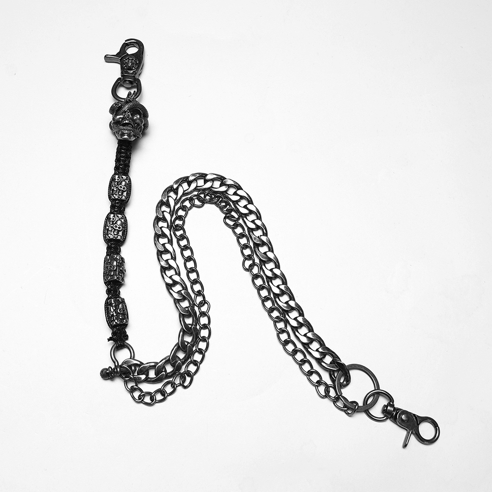 Punk Skull Snake Pant Chain with Metal Alloy Links