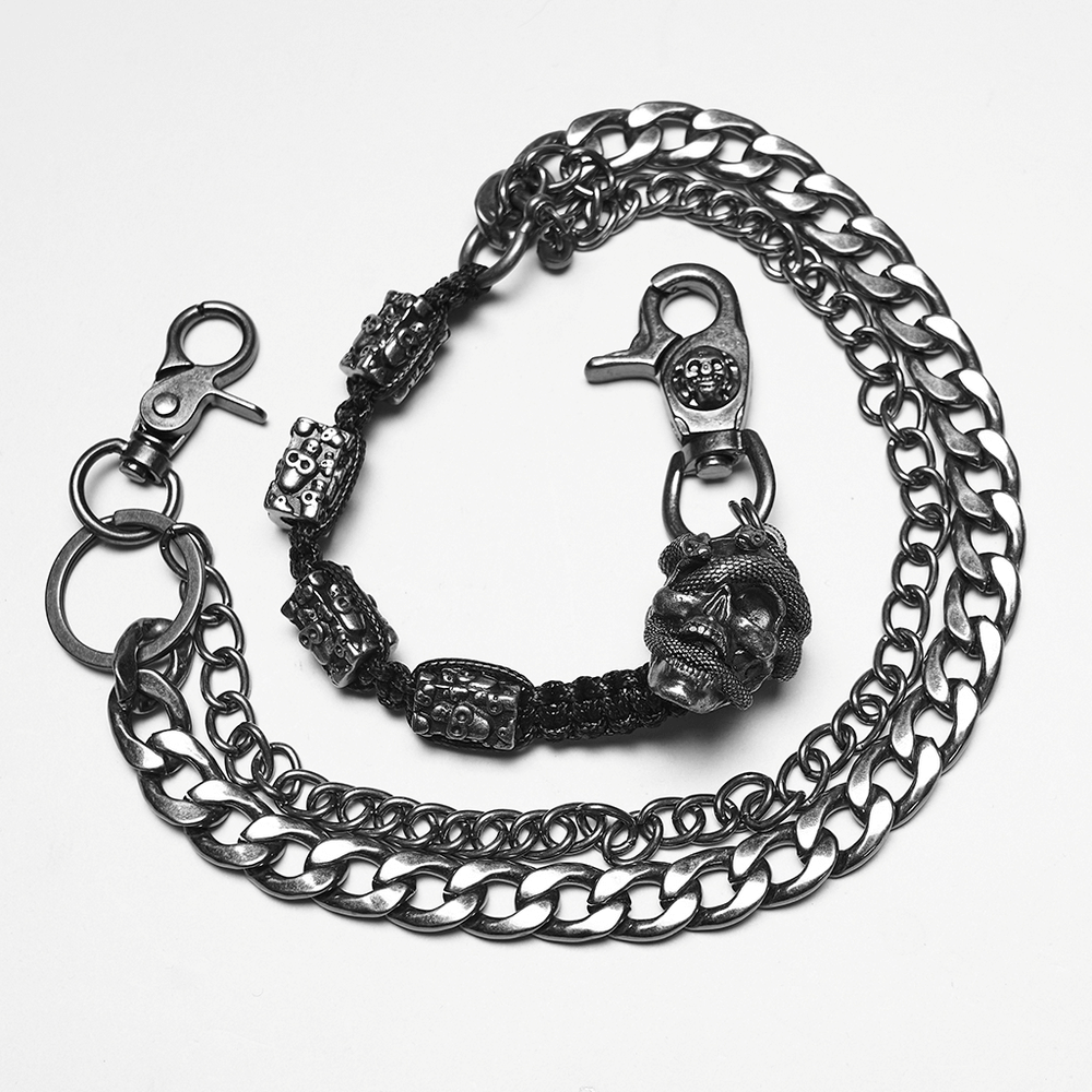 Punk Skull Snake Pant Chain with Metal Alloy Links
