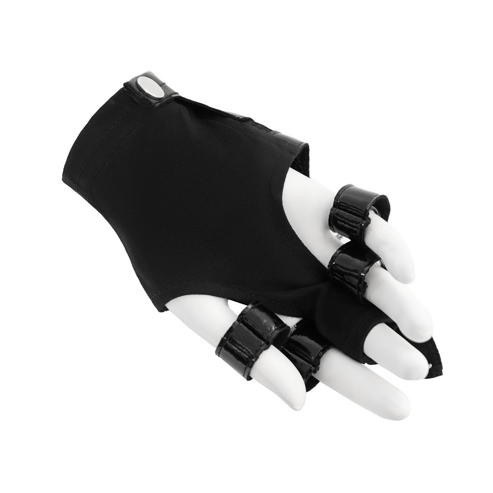Punk Skull Studded Half-Finger Gloves with Chains