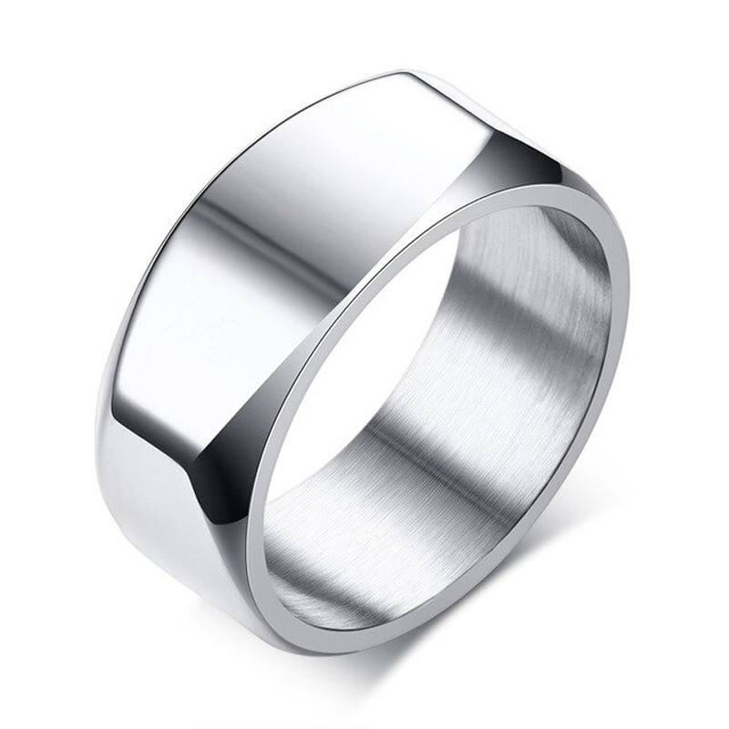 Punk Stainless Steel Ring / Unisex Black Wedding Band / Fashion Metal Ring