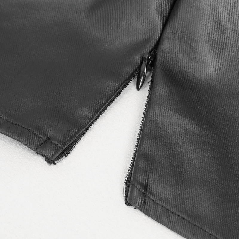 Punk Strappy Splice Camis for Women / Black Gothic Spaghetti Strap Tank Top with Lace-up