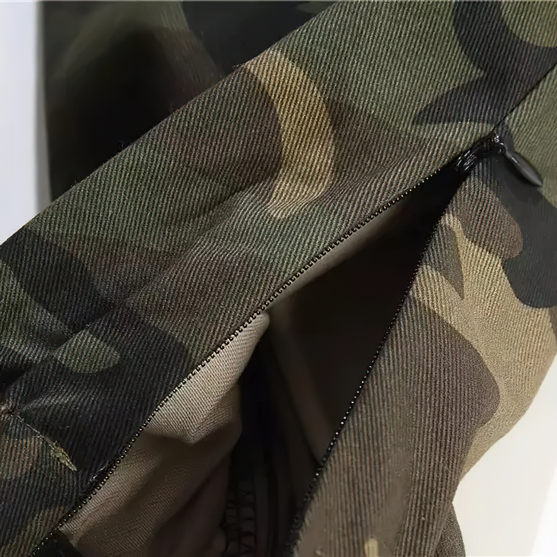 Punk Style Cargo Pants with Pockets / Men's Cotton Pants in Camouflage and Black Colour