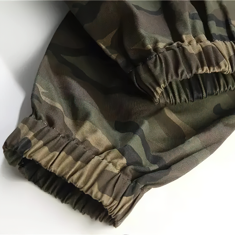 Punk Style Cargo Pants with Pockets / Men's Cotton Pants in Camouflage and Black Colour