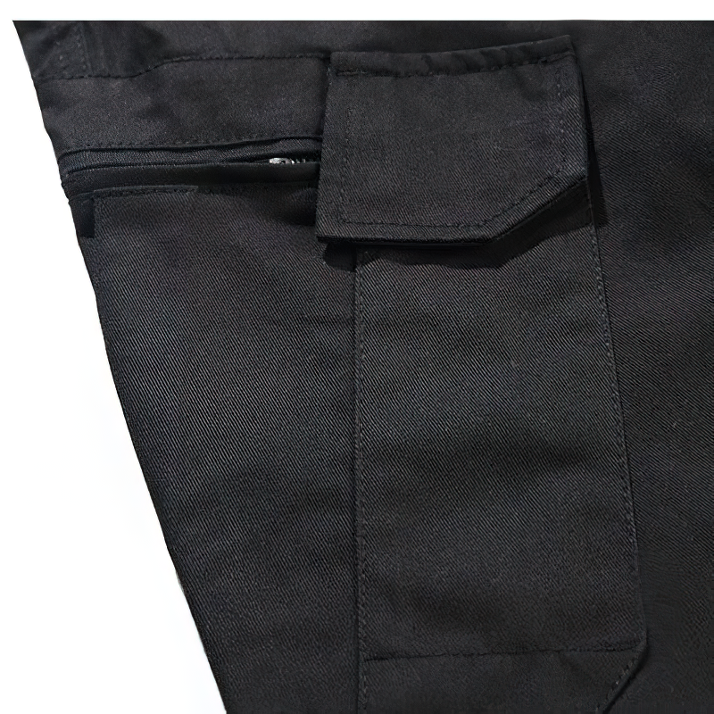 Punk Style Cargo Pants with Pockets / Men's Cotton Pants in Camouflage and Black Colour