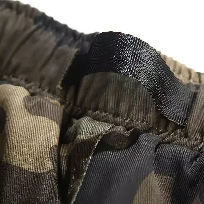 Punk Style Cargo Pants with Pockets / Men's Cotton Pants in Camouflage and Black Colour