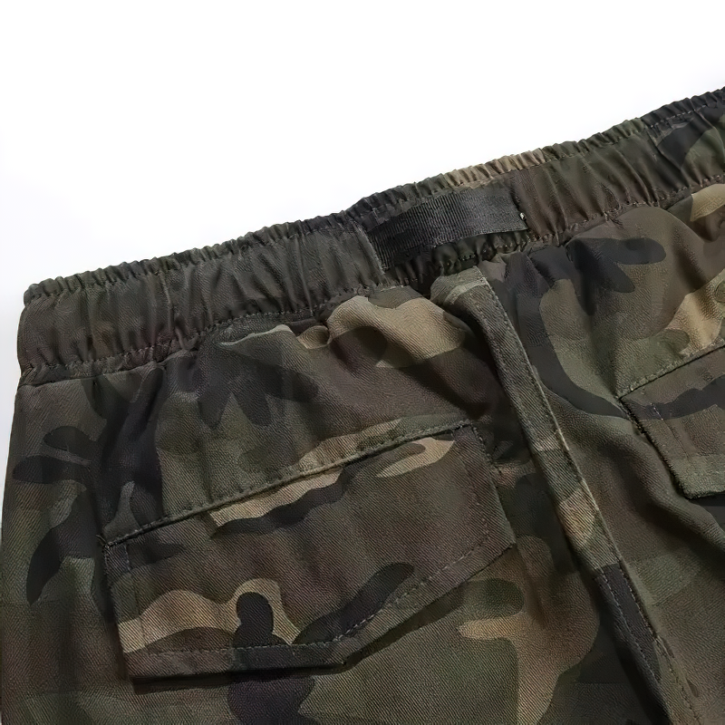 Punk Style Cargo Pants with Pockets / Men's Cotton Pants in Camouflage and Black Colour