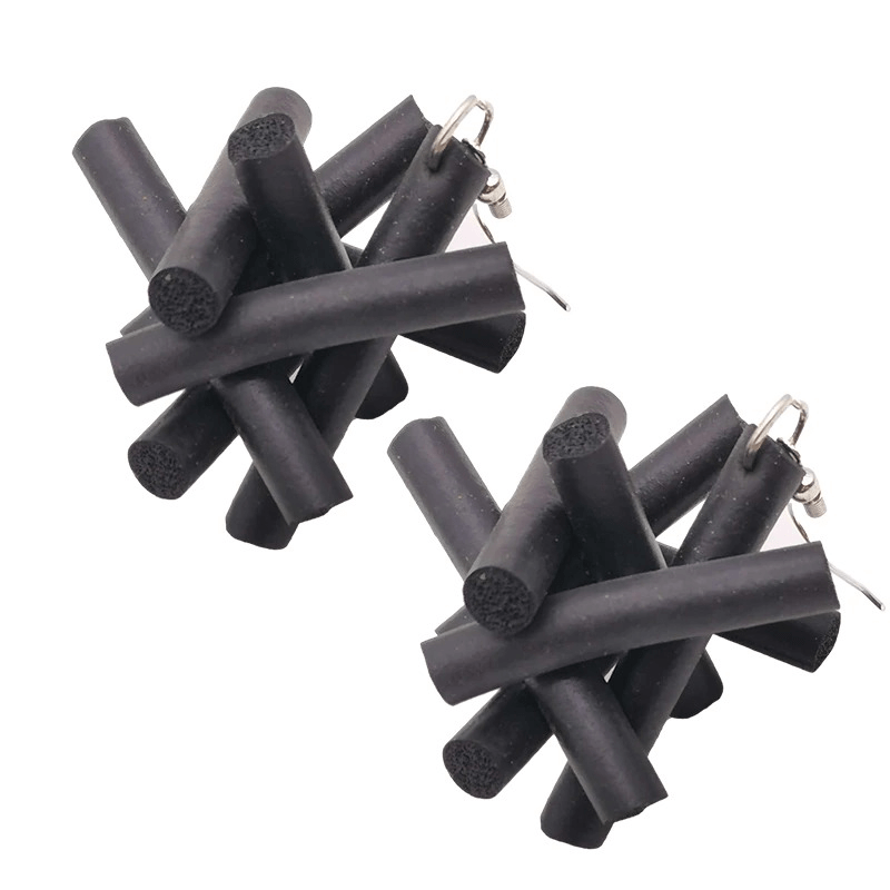 Punk Style Drop Earrings / Handmade Original Rubber Earrings / Vintage Earrings For Women