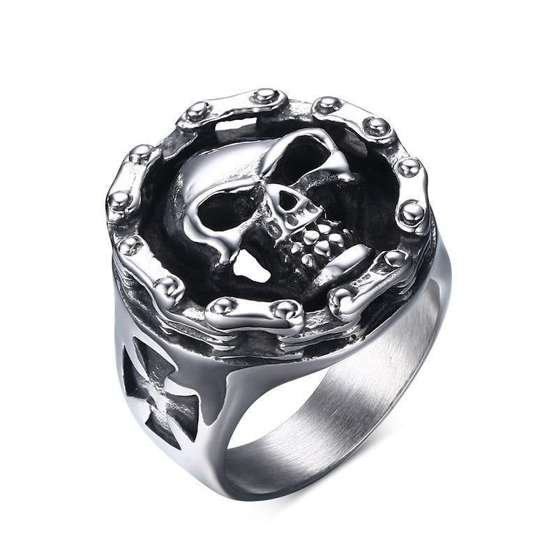 Byker Style Finger Ring / Alternative Fashion Gift / Steel Men's Skull rings