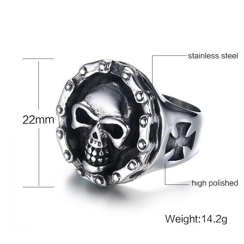 Byker Style Finger Ring / Alternative Fashion Gift / Steel Men's Skull rings