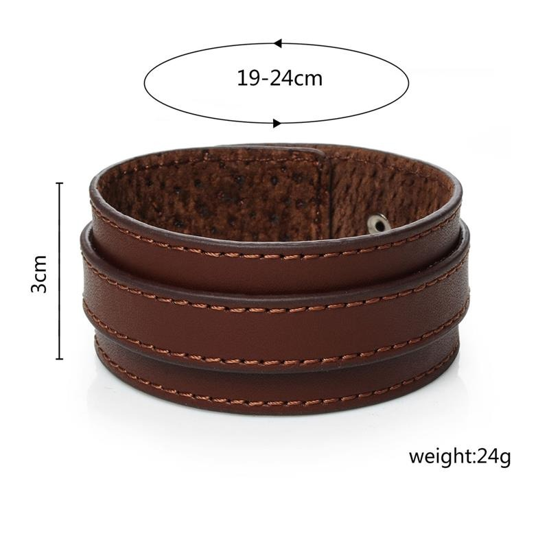 Punk Style Genuine Leather Wristband Wide / Adjustable Cuff Braceletsin a Black and Brown colours