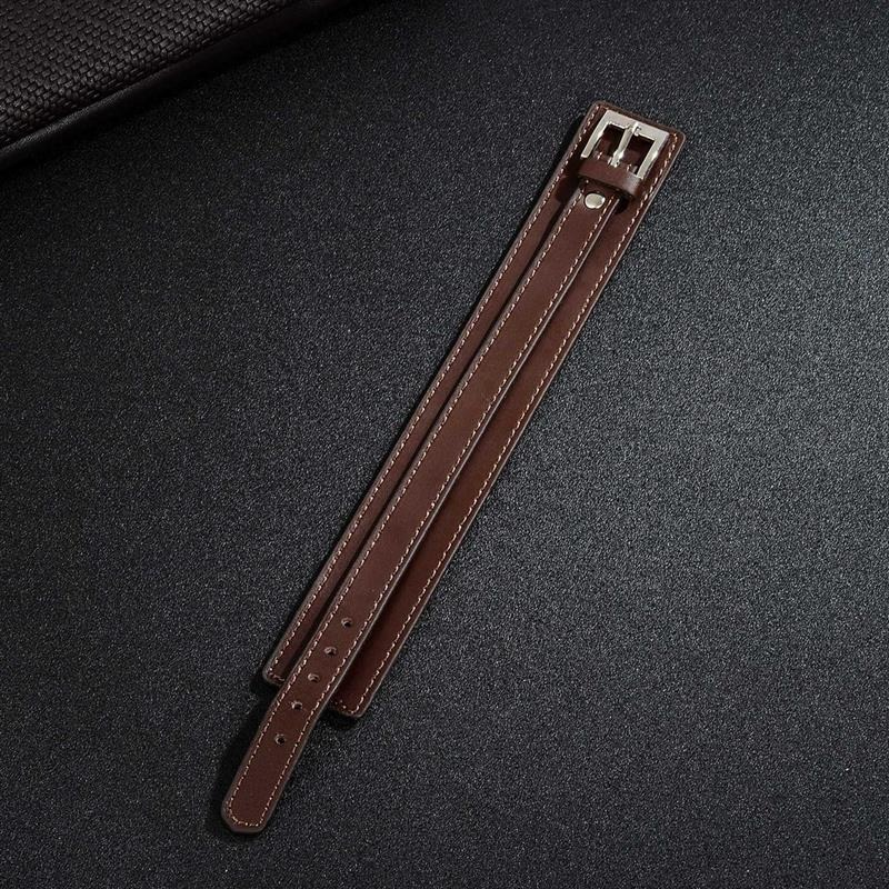 Punk Style Genuine Leather Wristband Wide / Adjustable Cuff Braceletsin a Black and Brown colours