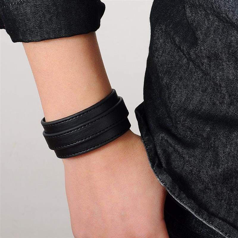 Punk Style Genuine Leather Wristband Wide / Adjustable Cuff Braceletsin a Black and Brown colours