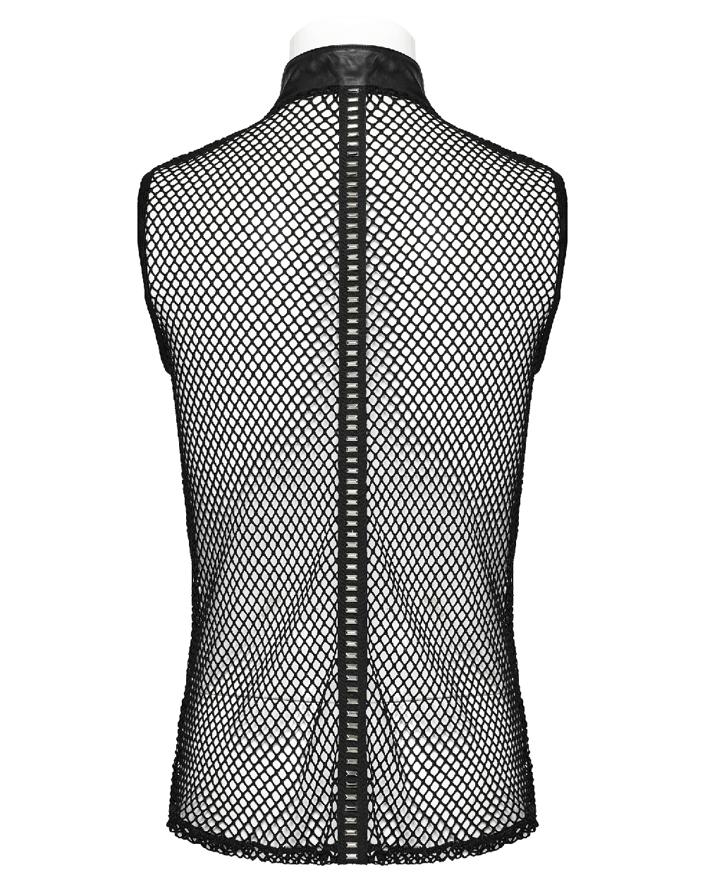 Punk Style Mesh Vest with Rubber Buckles and Iron Rings