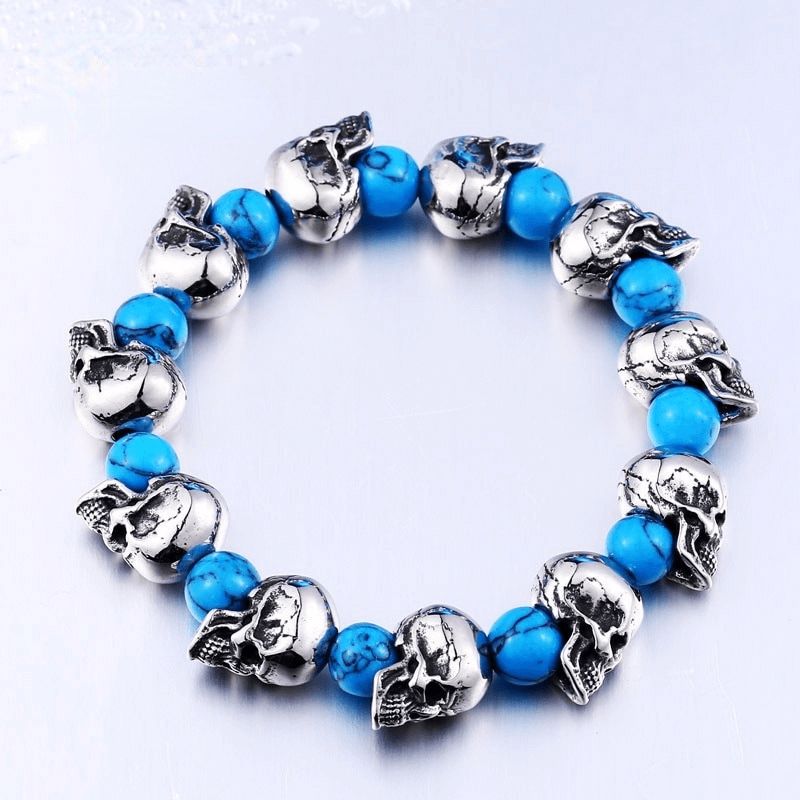 Punk Style Skull Head Beads Elastic Wristband / Unisex Jewelry Accessories
