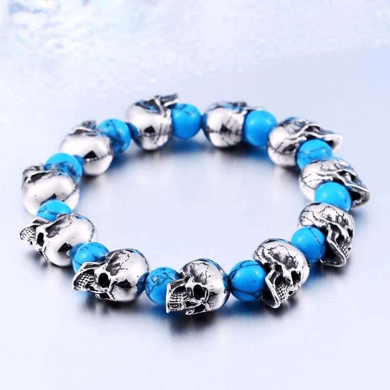 Punk Style Skull Head Beads Elastic Wristband / Unisex Jewelry Accessories