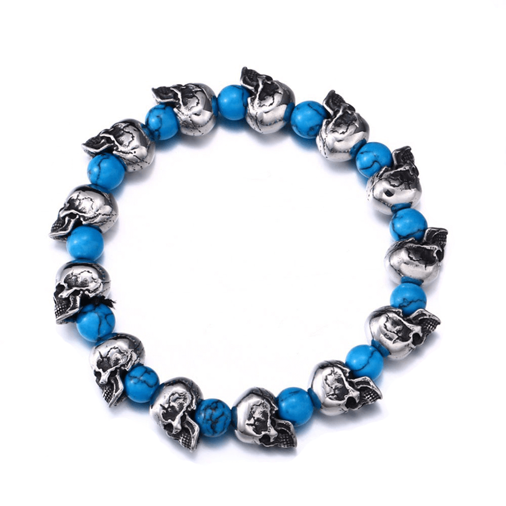 Punk Style Skull Head Beads Elastic Wristband / Unisex Jewelry Accessories