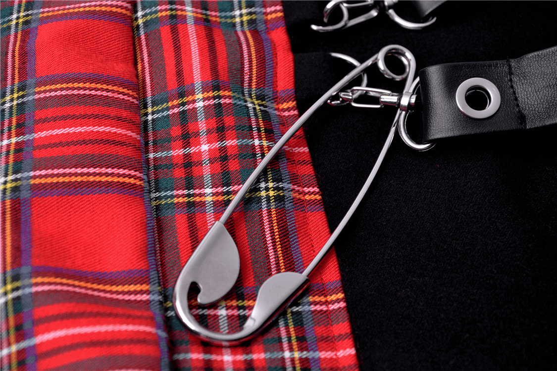 Punk Stylish Asymmetrical Plaid Mini Skirt for Women