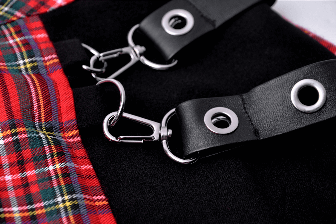 Punk Stylish Asymmetrical Plaid Mini Skirt for Women