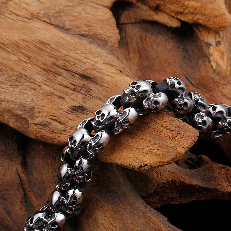 Punk Syle Skull Bracelet / Stainless Steel Jewelry / Cool Man's Bracelet