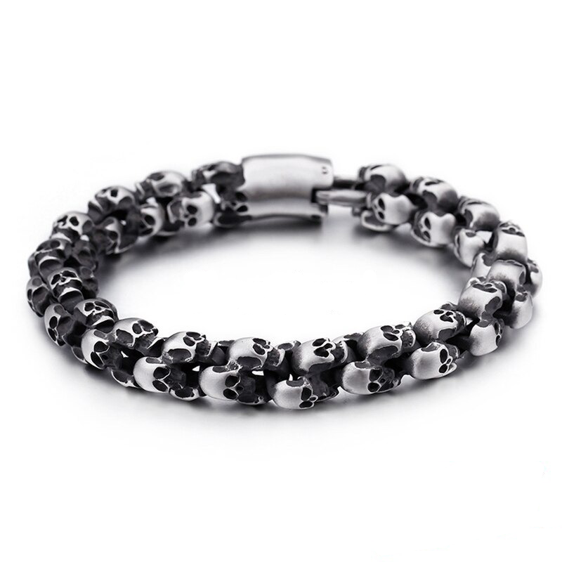 Punk Syle Skull Bracelet / Stainless Steel Jewelry / Cool Man's Bracelet