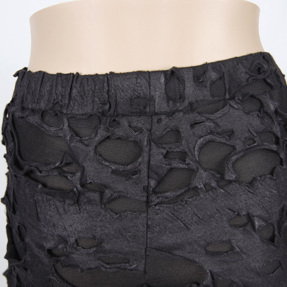 Punk Tattered Leggings / Women's Fashion Long Trousers / Gothic Spliced Pencil Trousers For Women