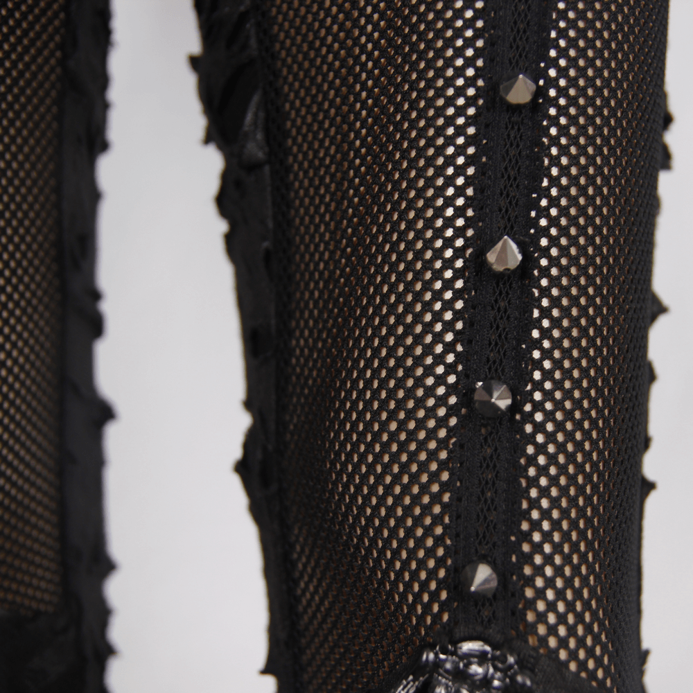 Punk Tattered Leggings / Women's Fashion Long Trousers / Gothic Spliced Pencil Trousers For Women