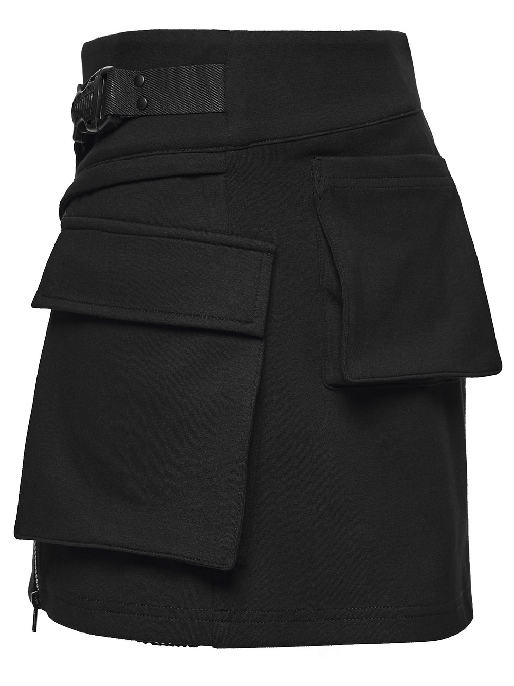 Punk Techwear Skirt with Adjustable Zippers and Pockets