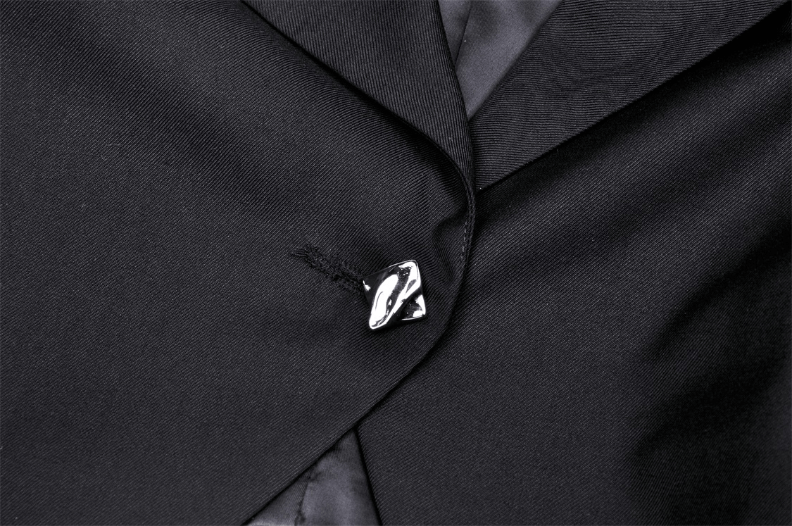 Punk Women's Crop Jacket with Chain Embellishments