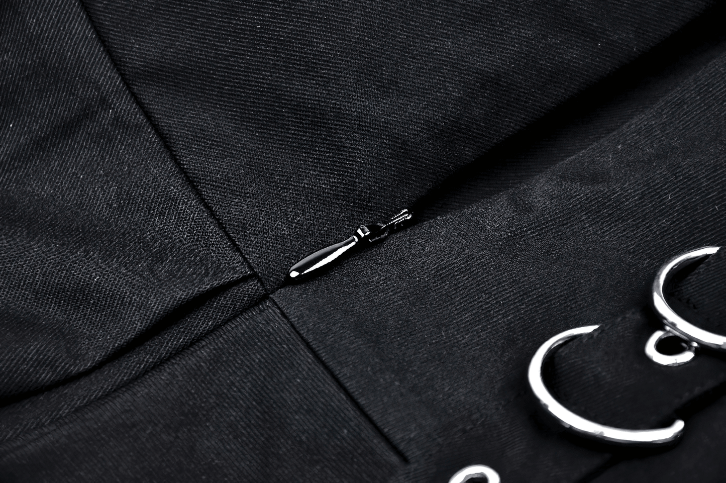 Punk Women's Mini Skirt with Lace Trim and O-Rings