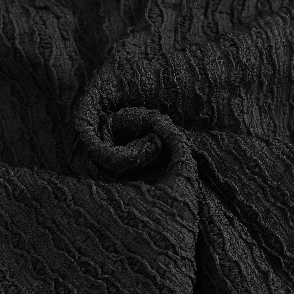 Punk Women's Zip-Up Mesh T-shirt with O-rings on Sleeves