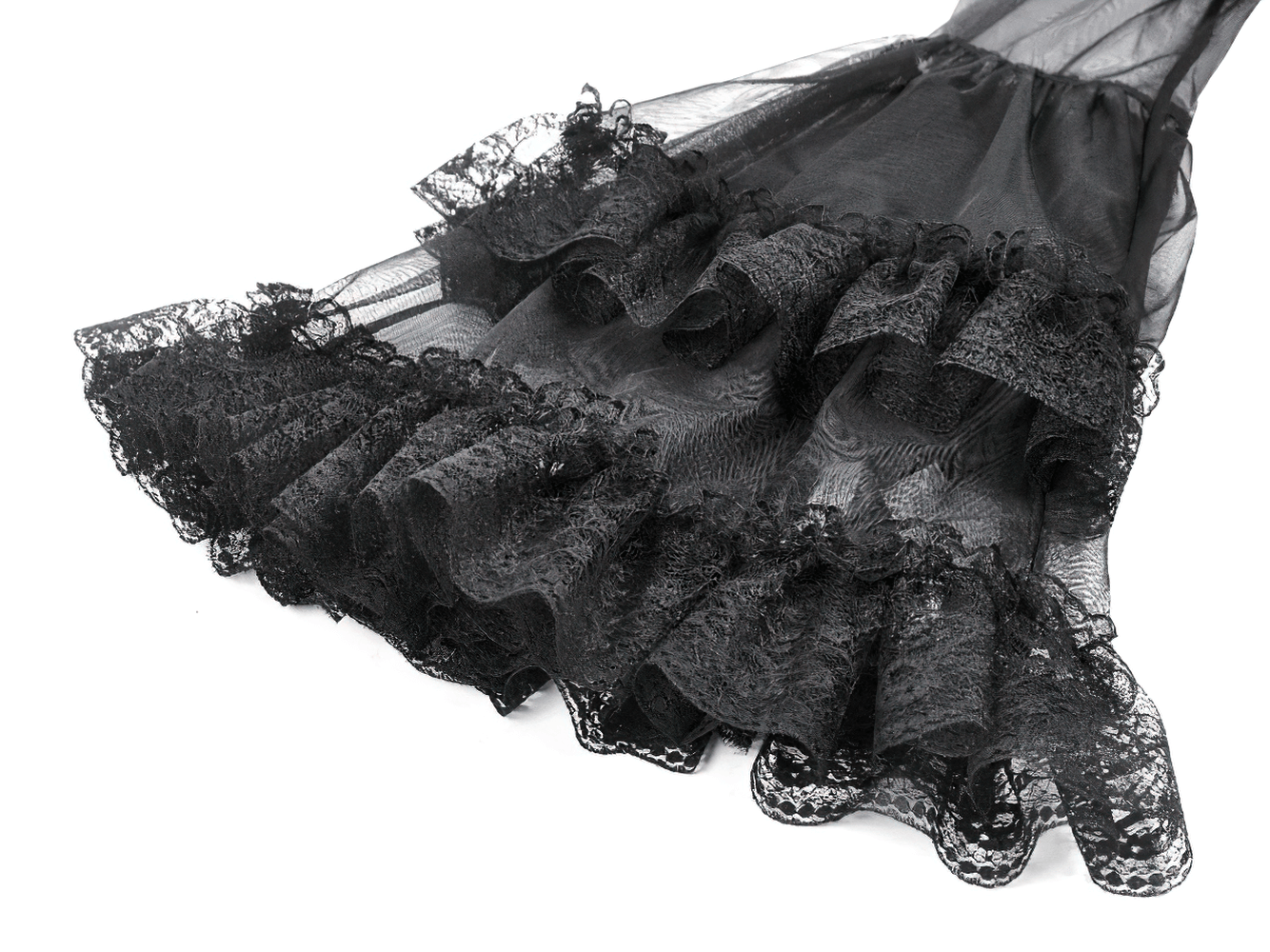 Purple and Black Gothic Mesh Dress with Lace Sleeves