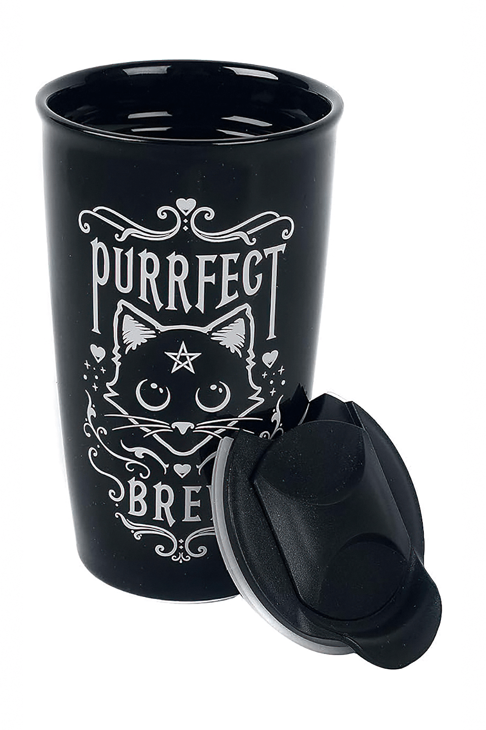 Purrfect Brew Cat Travel Double Walled Mug with Lid