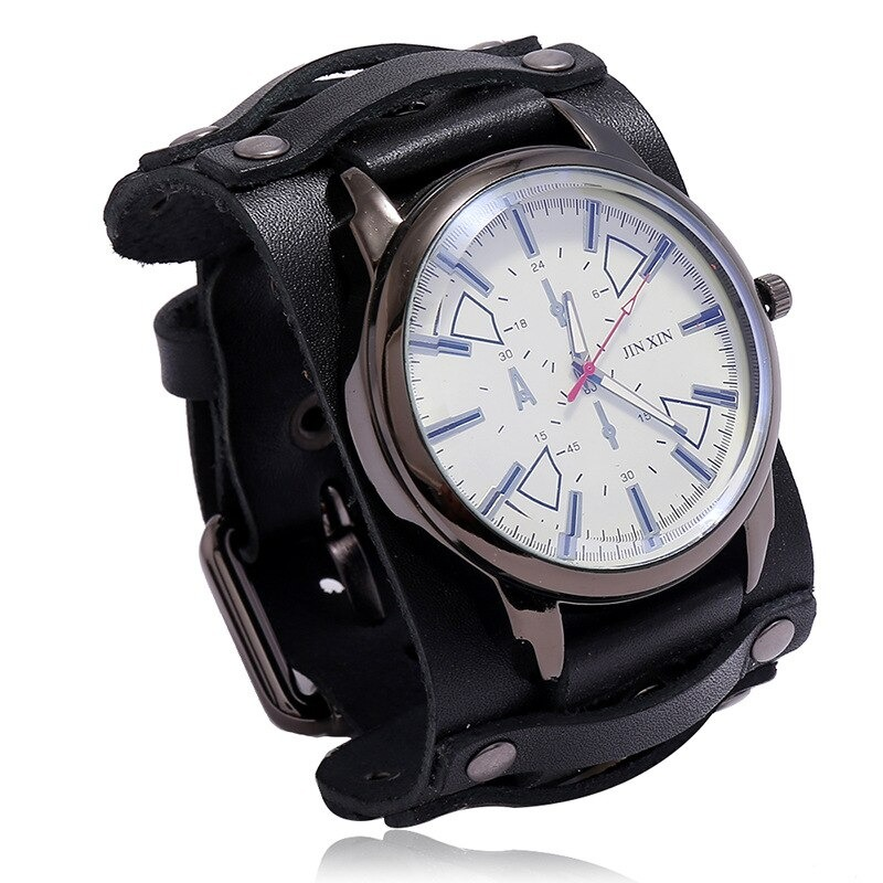 Quartz Men's Watches with Genuine Leather Strap / Fashion Male Clocks in 5 Colors