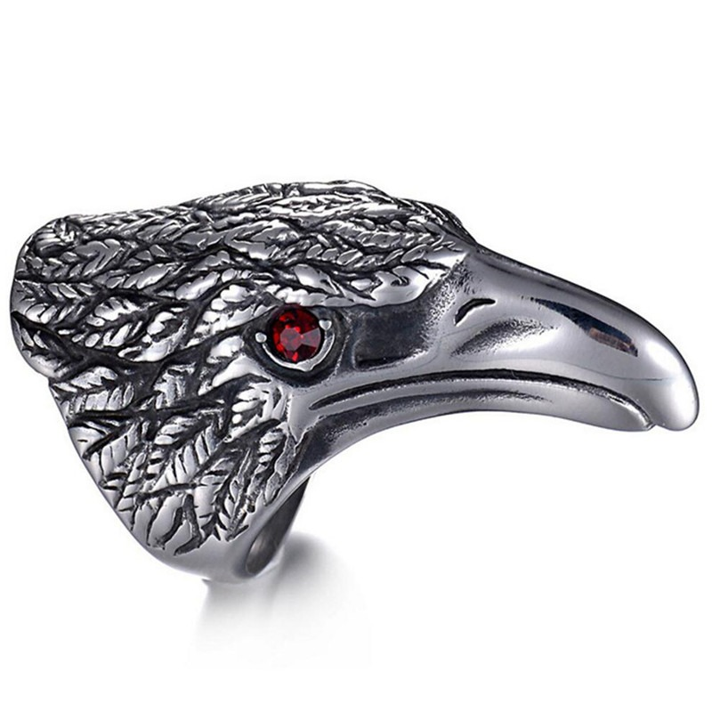 Raven's Head 316L Stainless Steel Ring / Vintage Gothic Men's And Women's Jewelry