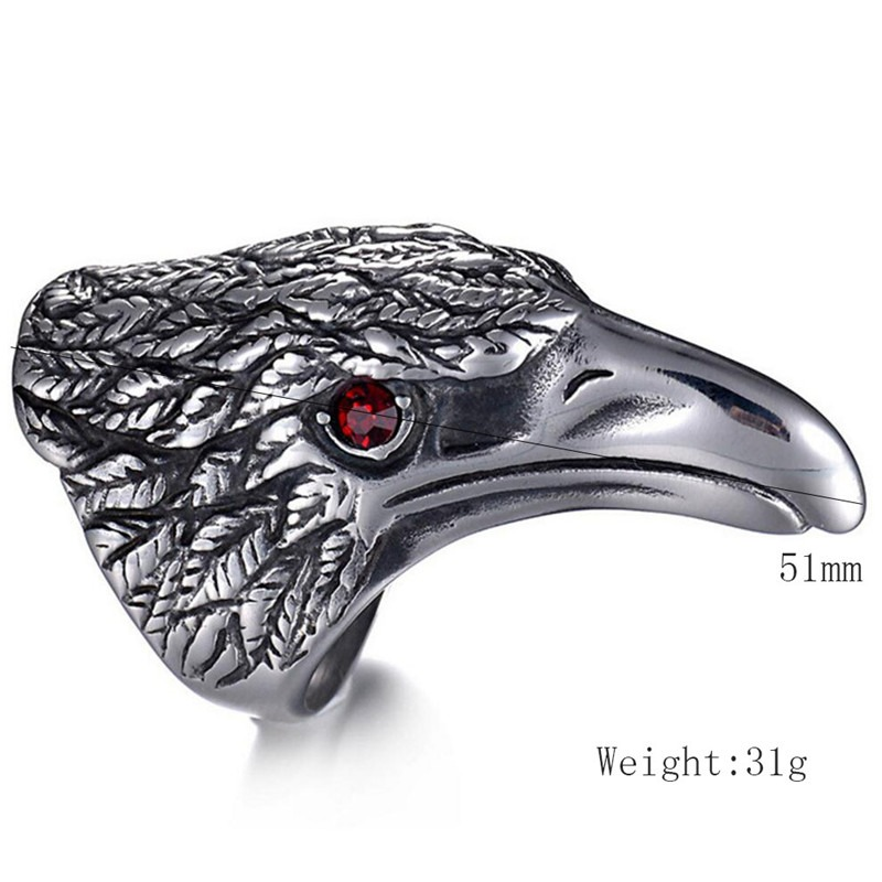 Raven's Head 316L Stainless Steel Ring / Vintage Gothic Men's And Women's Jewelry