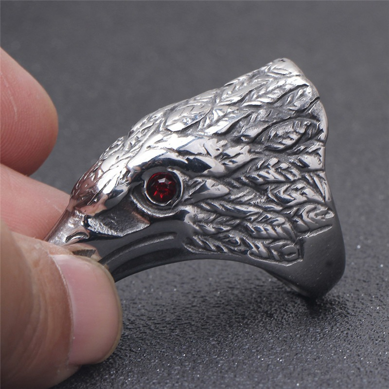 Raven's Head 316L Stainless Steel Ring / Vintage Gothic Men's And Women's Jewelry