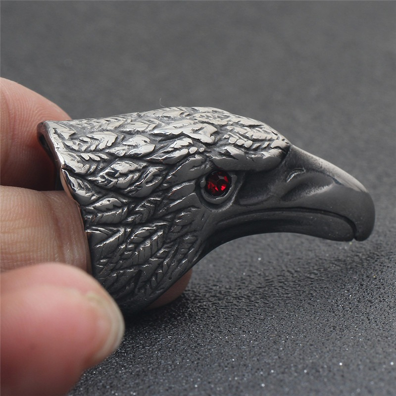 Raven's Head 316L Stainless Steel Ring / Vintage Gothic Men's And Women's Jewelry