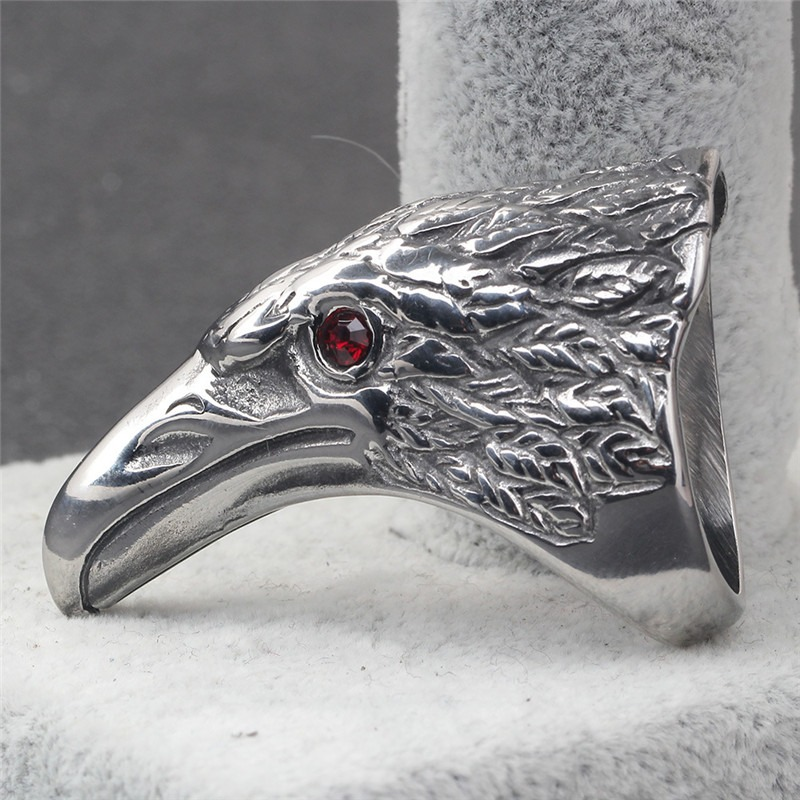 Raven's Head 316L Stainless Steel Ring / Vintage Gothic Men's And Women's Jewelry