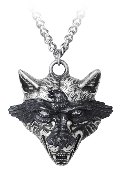 Ravenwulf Pendant with Norse Wolf and Raven Symbolism