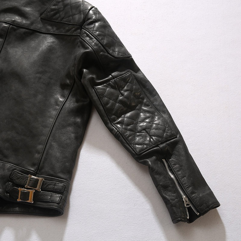 Real Leather Men's Black Retro Jacket / Simple Design Cow Skin Biker Clothing