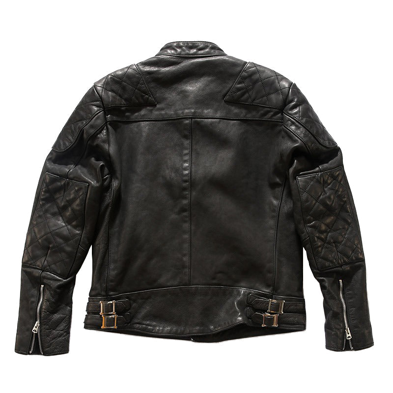 Real Leather Men's Black Retro Jacket / Simple Design Cow Skin Biker Clothing
