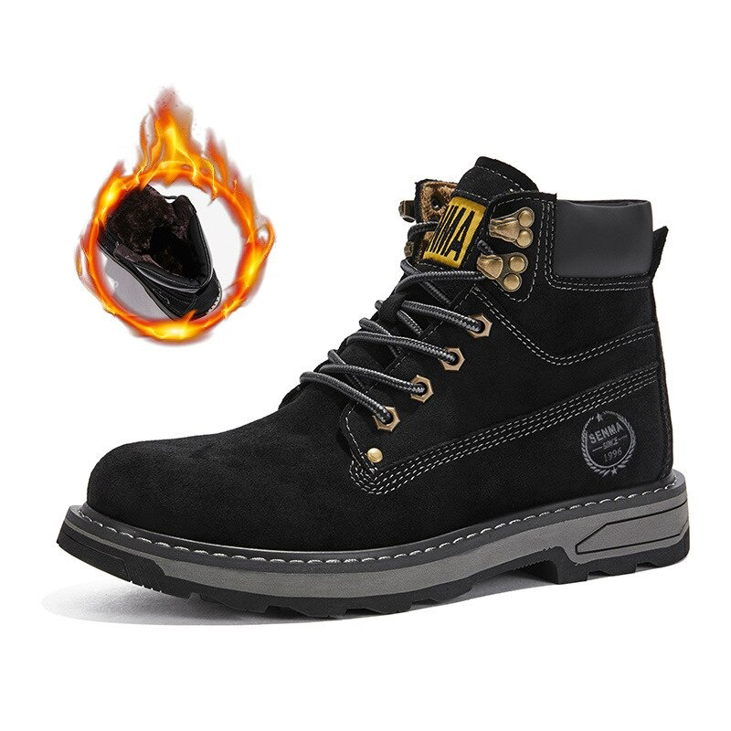 Real Leather Vintage Combat Boots / Men's Motorcycle Military Shoes