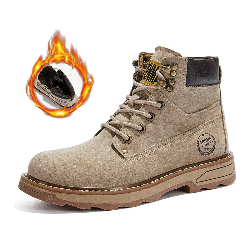 Real Leather Vintage Combat Boots / Men's Motorcycle Military Shoes